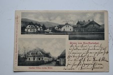 Gruss aus Neu Karlsthal Gasthaus Böhm Bruntal Altvater Mähren Sudeten Schlesien