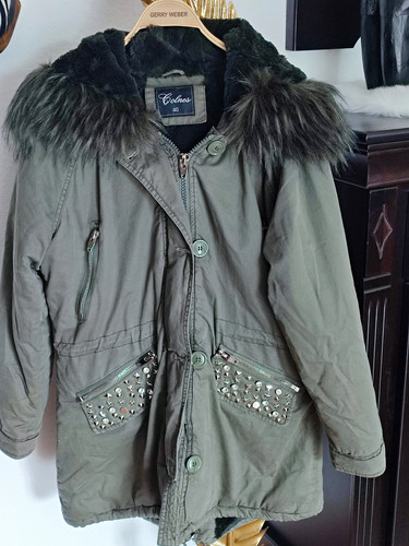 Damen parka jacke - grün, 40