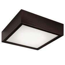 Deckenleuchte Braun Holz Glas