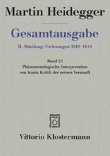 Martin Heidegger / Gesamtausgabe Abt. 2 Vorlesungen Bd. 25. Ph ...9783465028192
