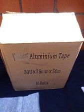 Karton mit 16 Rollen gebrauchtes Aluminium Tape – neuwertig mit Lagerspuren