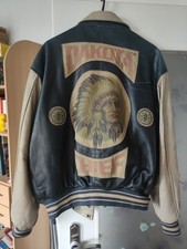 *DAKOTA USA VINTAGE LEDERJACKE*CHIEF*INDIANER HÄUPTLING*VARSITY*GR: M