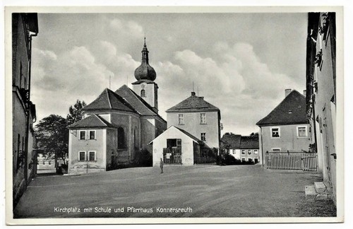Konnersreuth kirchplatz - ak, konnersreuth,
