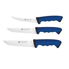 Messer-Set 3-tlg Blue Ausbein 15cm, Fleischer 19cm und Stechmesser 17cm