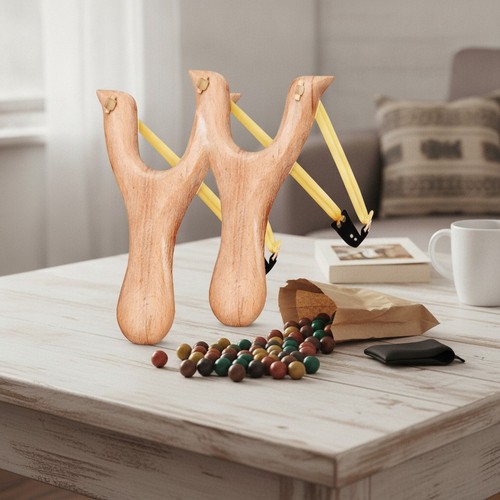 Steinschleuder set holz mit - set,