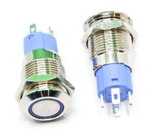 12V 12mm LED Drucktaster Klingeltaster Edelstahl Schließer Druckschalter