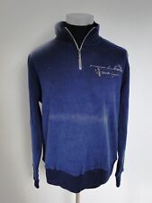 Signum Pullover Herren Langarm Blau Unifarben Baumwolle Gr. M