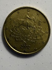 50 Euro Cent Italien 2002 Reiterstatue Mark Aurels Fehlprägung