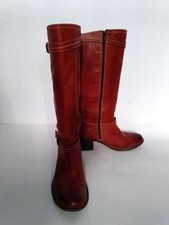 Frye Stiefel Gr.42 rotbraun NP398€ Leder rahmengenäht Absatz 7cm guter Zustand