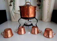 Kupfer Feuerzangenbowle Set mit Tassen Gestell 4 Personen * Nilsjohan Schweden
