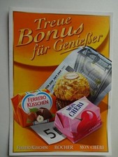 Ferrero Werbeaktion " Postkarte " 2018- Mon Cheri " Rocher, ferrero Küsschen