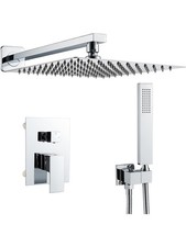 Solepearl 10 Zoll Regendusche Unterputz Duscharmatur Duschsystem Chrom 25 x 25cm