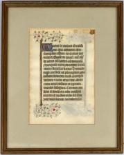 Illuminierte Handschrift aus einem Stundenbuch des 14.-15. Jahrhunderts.