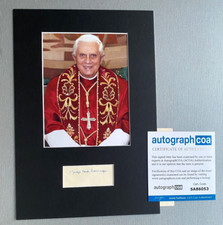 PAPST BENEDIKT XVI. (†2022) signed Passepartout 20x30 Autogramm+COA ACOA