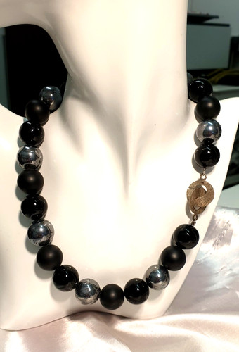 Collier große schwarze - , achat
