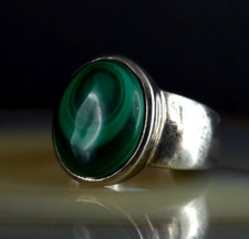 Ring Silber 925 Malachit grün 17,8 mm massiv - elegant & zeitlos schön