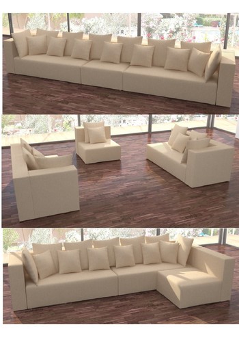 Modulares ecksofa - 3+3+1,