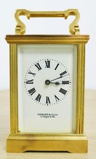 Vintage englische 8 Tage vergoldete Messing Garrard & Co Ltd Uhr Kutschenuhr