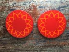 2 Stück Vintage Kochplatten Abdeckungen Ø16,5cm rot Herdplatten Abdeckungen