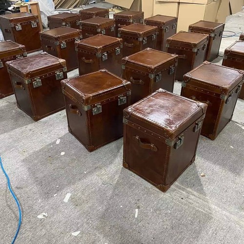 Beistelltisch vintage leder - beistelltisch,