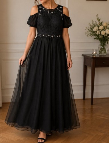 Schwarzes abendkleid ballkleid - abendkleid,