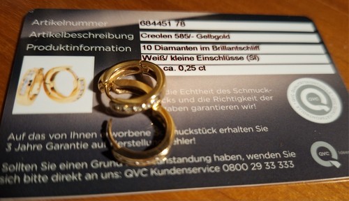 Ohrringe klappcreolen 585 er - ohrringe, 585-er