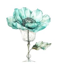 Aquarell Blumen Glas 9x9 cm