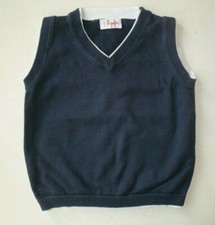 il gufo Strick-Pullunder Gr.92/98  dunkelblau / weiß Lagenlook Feinstrick Weste