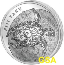 FIDSCHI / FIJI SCHILDKRÖTE 2012 - SILBER - SILBERMÜNZE - SILBERBARREN - TAKU