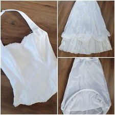 Brautkleid Hochzeitskleid 36 Weiß Corsage Neckholder Rock Reifrock Lang