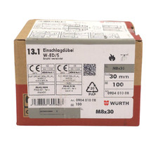 100x WÜRTH M8x30 Einschlagdübel W-ED/S  Stahl verzinkt Beton Befestigungs Anker