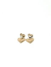Doppelte Herz Ohrringe gold