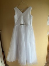 Mädchen Kommunionkleid Tüll Reinweiß Gr. 160