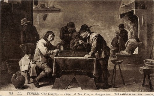 Künstler teniers players - ak,