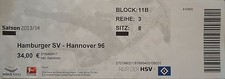 TICKET Bundesliga 2013/14 Hamburger SV - Hannover 96