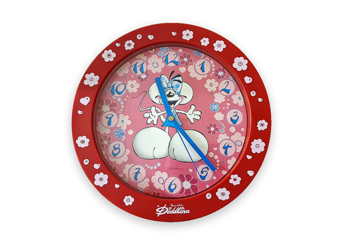 Diddl diddlina wanduhr rot - diddl,