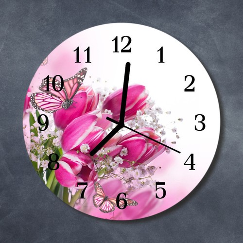 Tulup echt glas - tulup, wanduhr
