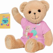 BABY born Bär pink - Teddy Kuscheltier mit rosa Kleidung und Zubehör Puppe