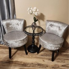 RUND Schminkhocker Samt mit