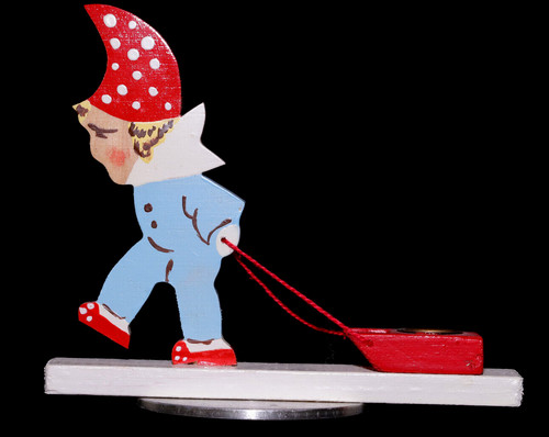 Antiker wichtel mit schlitten - antiker,