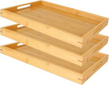 Serviertablett aus Bambus 3er