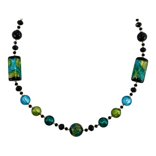 Murano glas halskette schwarz - murano,