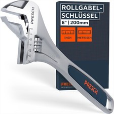 Presch Rollgabelschlüssel 200mm - Lasergravierte Skala 30mm (metrisch & inch)