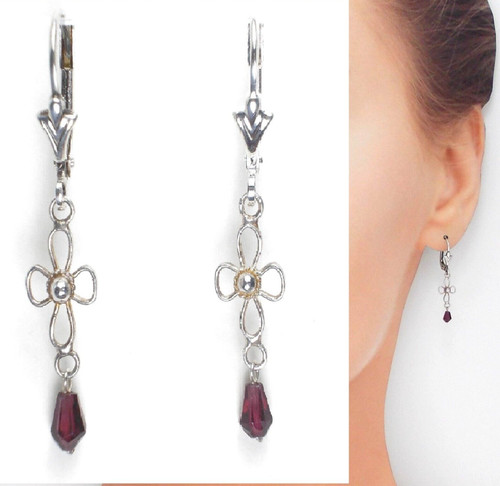Granat ohrringe 925 - ohrringe,