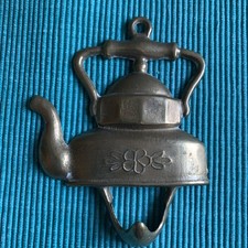 Messing Handtuchhaken Küche Vintage Wandhaken Handtuchhalter Teekanne 11cm 70er
