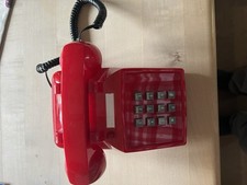 Opis PushMeFon für SIM Karte, Seniorentelefon, Rot, schnurgebundenes Tischtelefo