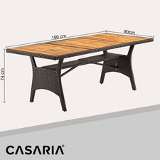 B-Ware Gartentisch Takeo Polyrattan FSC Akazie Tischplatte Tisch Rattan Garten