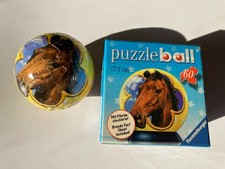PuzzleBall Pferdemotiv – 60 Puzzleteile, Durchmesser 7 cm – Fertig gepuzzelt