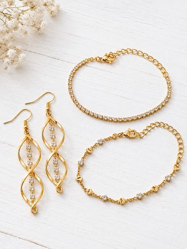 Goldfarbenes schmuckset damen - schmuckset,