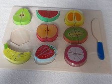 Schneide-Spiel - Obst - Holz - unvollständig! -- 2205/701